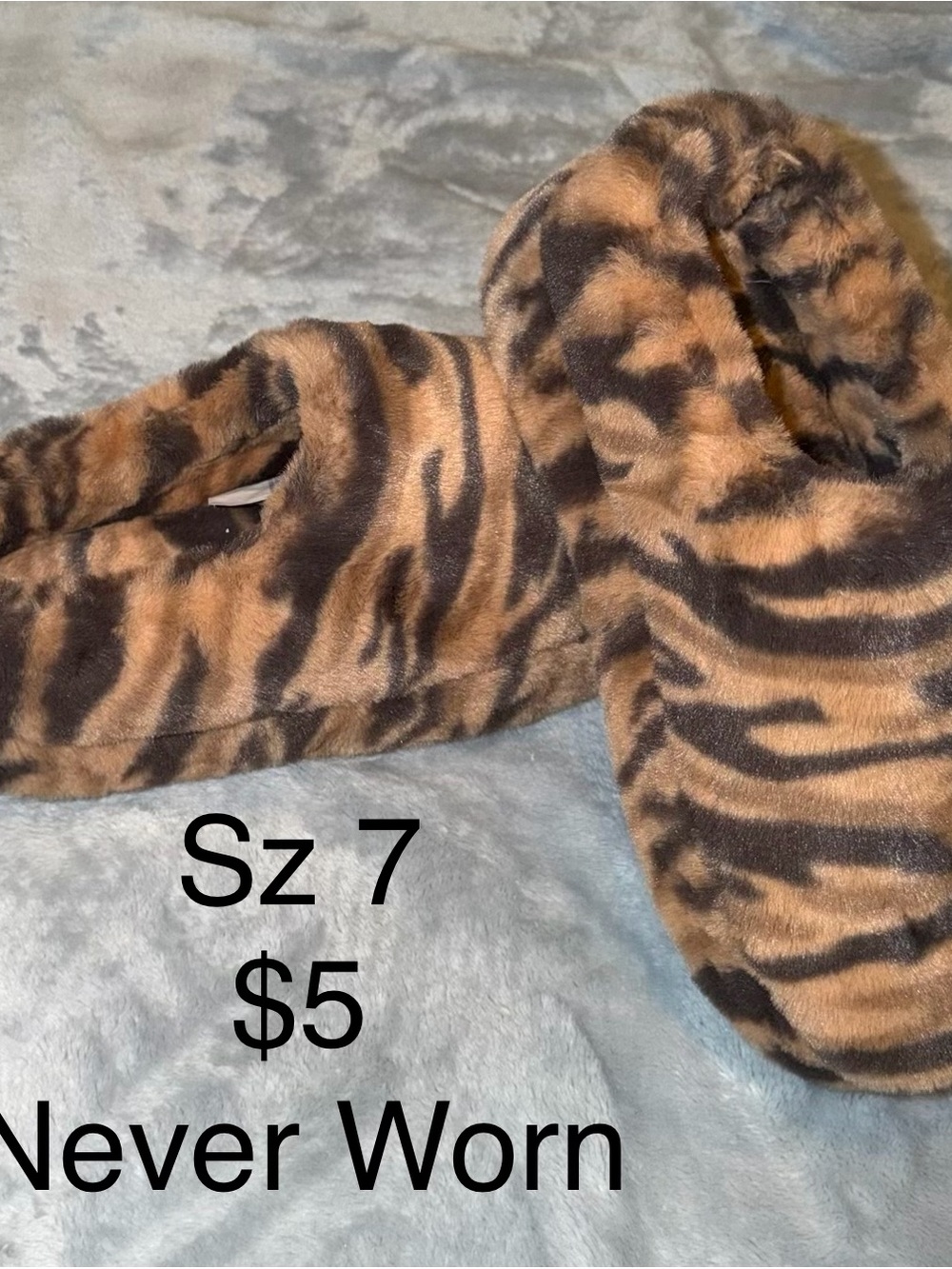 Target Women's Brown and Black Faux-Fur Zebra Slippers